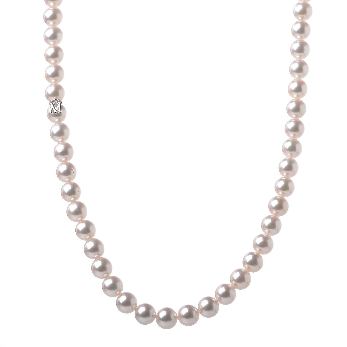 18K White Gold Akoya Pearl 7.5-8mm Strand Necklace