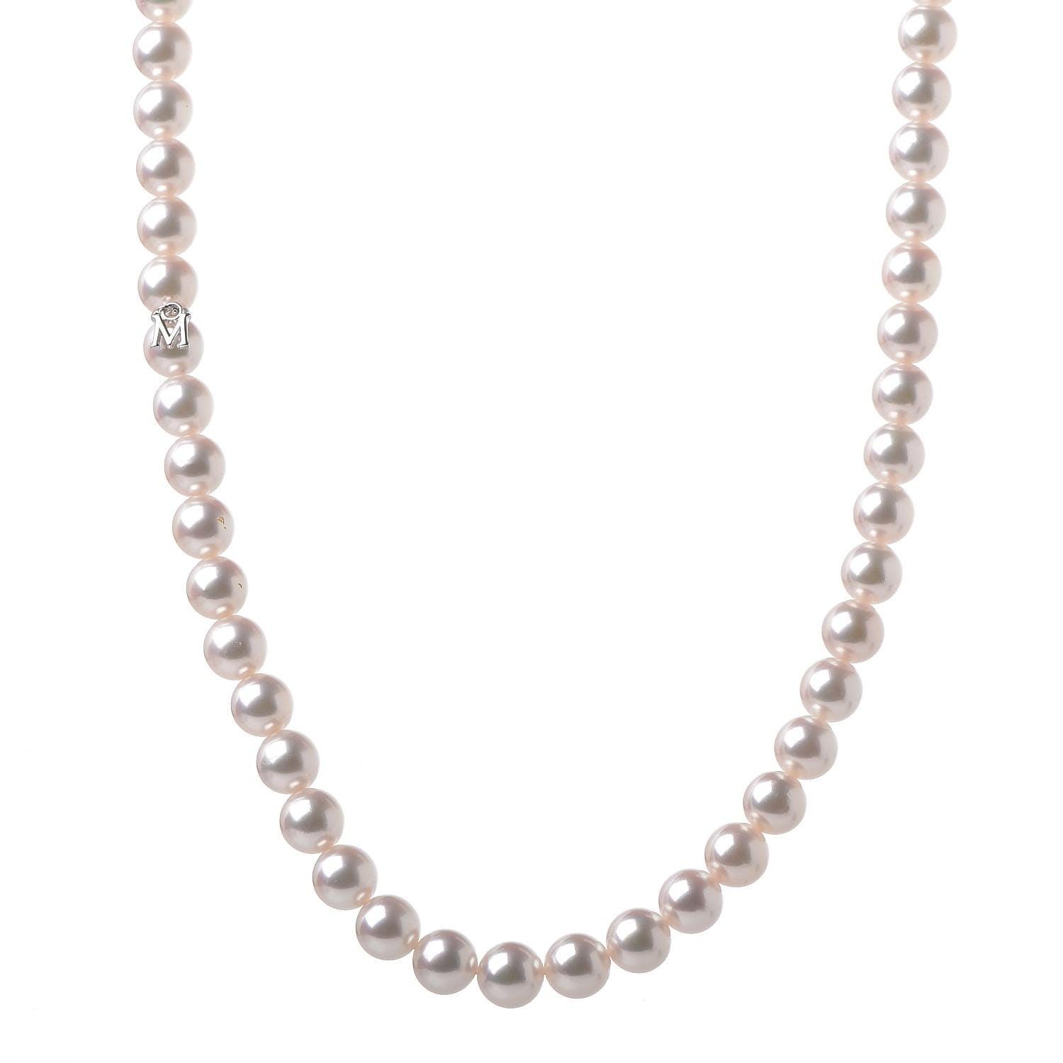 Mikimoto 18K White Gold Akoya Pearl 7.5-8mm Strand Necklace 1 of 5