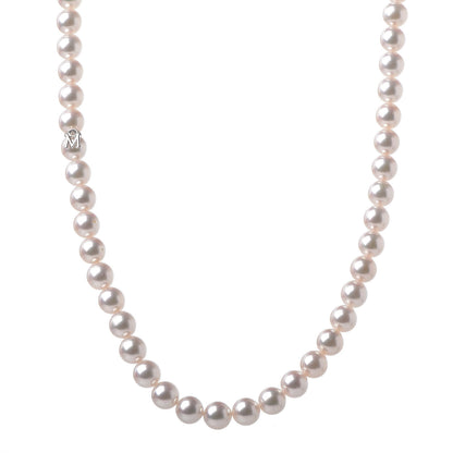 Mikimoto 18K White Gold Akoya Pearl 7.5-8mm Strand Necklace 1 of 5
