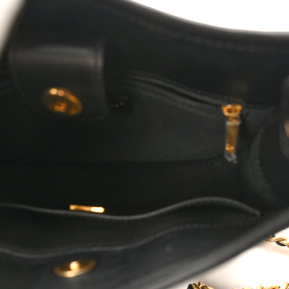Chanel Calfskin Quilted CC Hobo Handbag Black 6 of 9