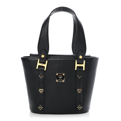MCM Saffiano Studded Shopping Tote Black 2 of 36
