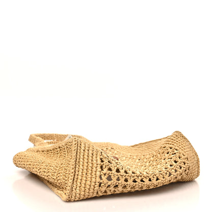 Miu Miu Raffia Crochet Woven Tote Bag Beige 4 of 10