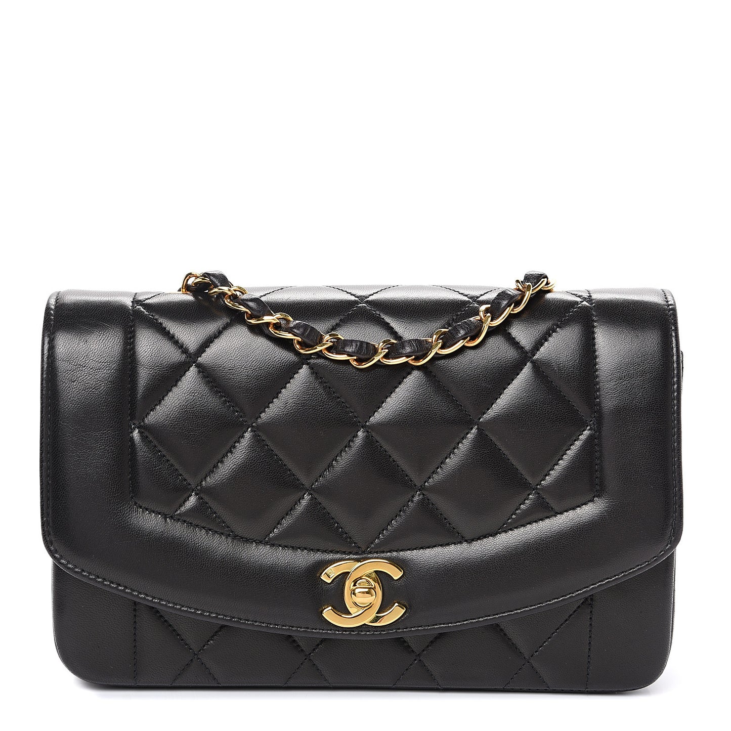 Lambskin Quilted Small Single Flap Black