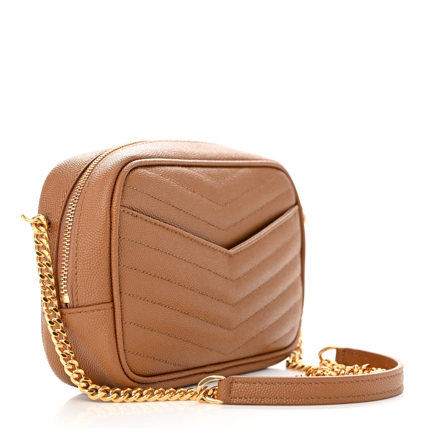 Saint Laurent Grain De Poudre Matelasse Monogram Mini Lou Camera Bag Dark Natural 3 of 12