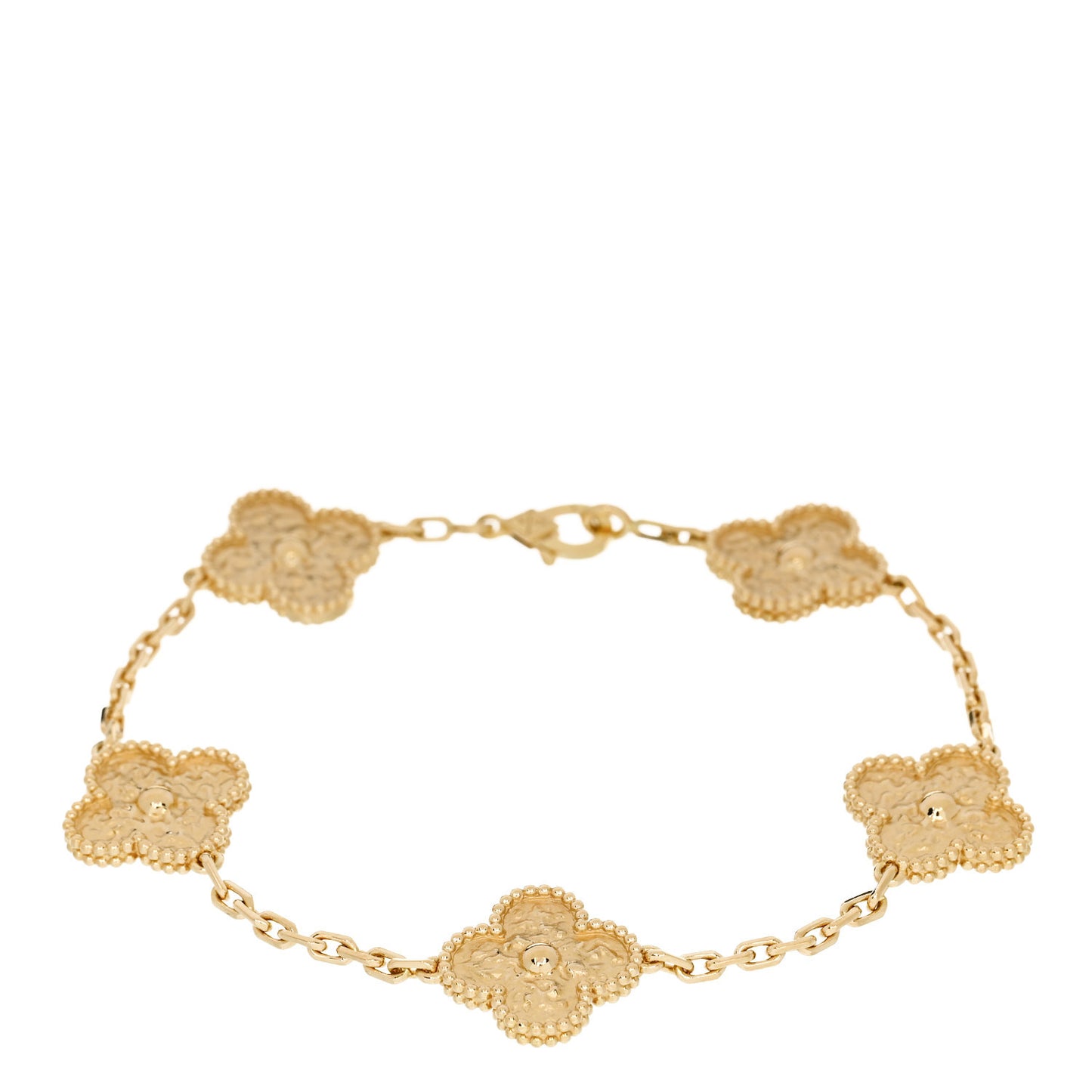 18K Yellow Gold 5 Motifs Vintage Alhambra Bracelet