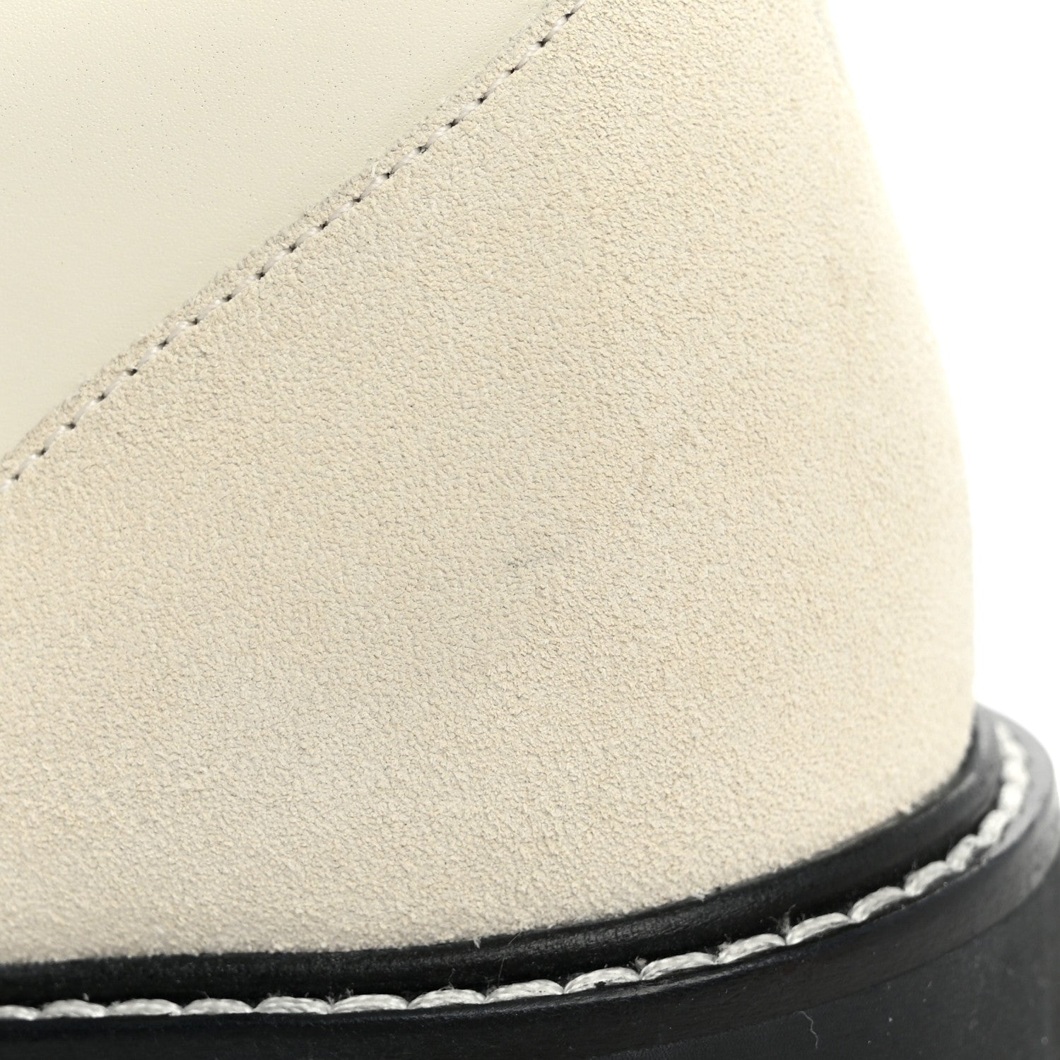 Louis Vuitton Calfskin Suede Territory Flat Ranger Boots 37.5 White 11 of 12