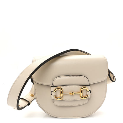 Gucci Azalea Calfskin Mini Horsebit 1955 Rounded Shoulder Bag Mystic White 1 of 10