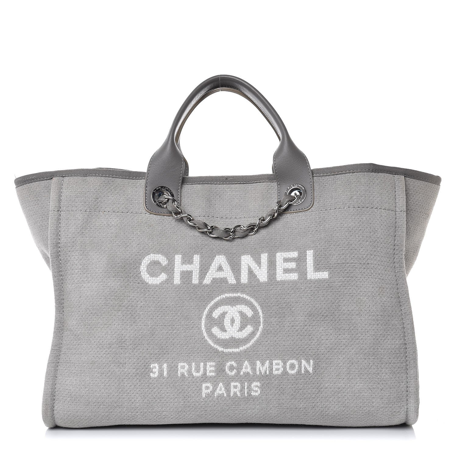 Chanel Canvas Large Deauville Tote Grey 1 of 18
