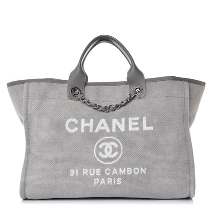 Chanel Canvas Large Deauville Tote Grey 1 of 18