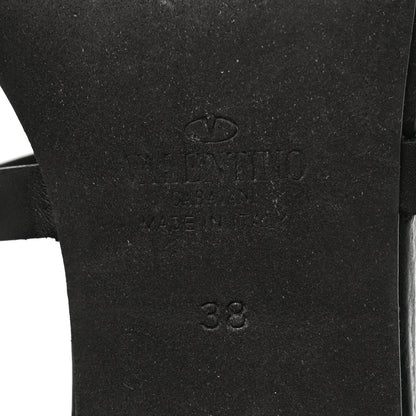 Valentino Garavani Calfskin Onyx Rockstud Rolling 60mm Caged Sandals 38 Black 6 of 7