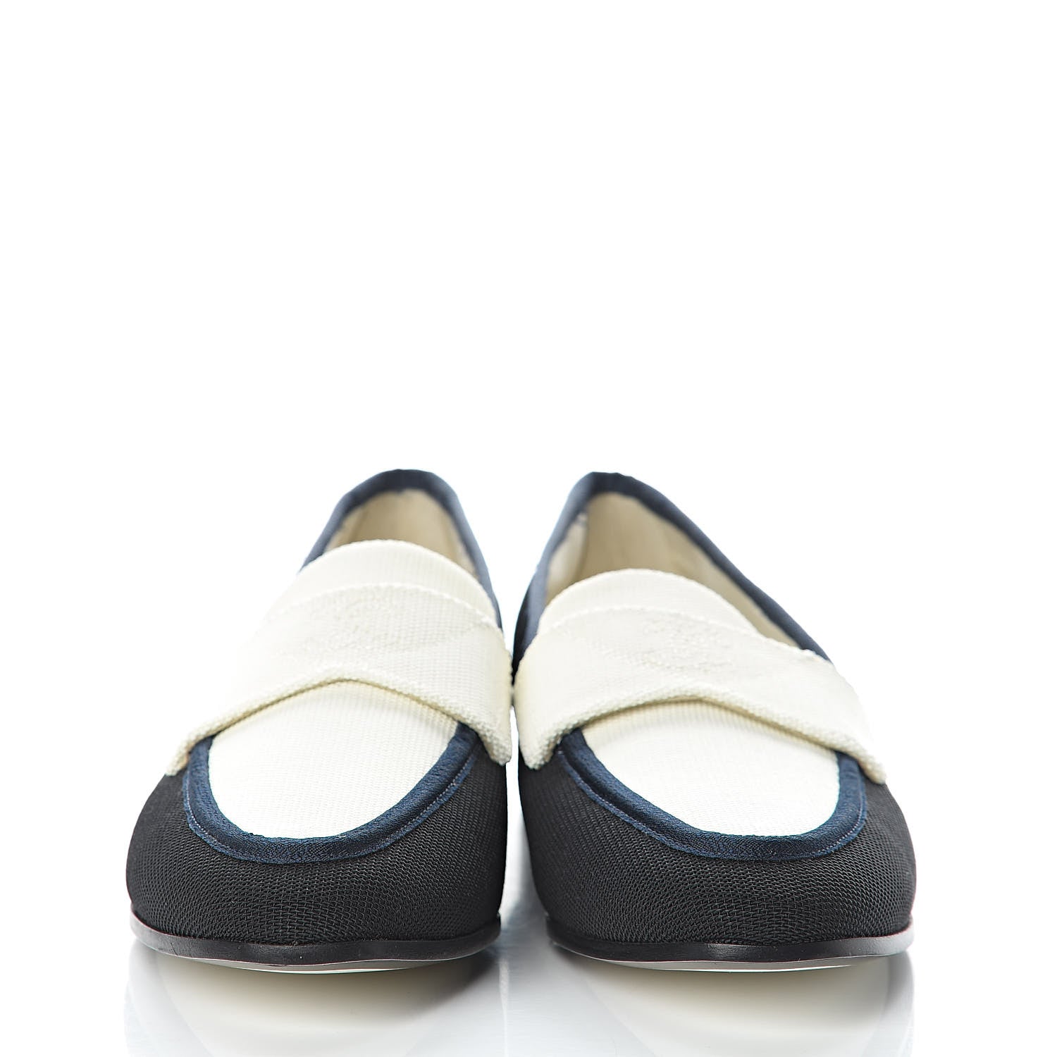 Chanel Canvas CC Loafers 37 Black White 2 of 7
