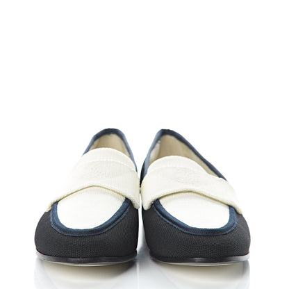 Chanel Canvas CC Loafers 37 Black White 2 of 7
