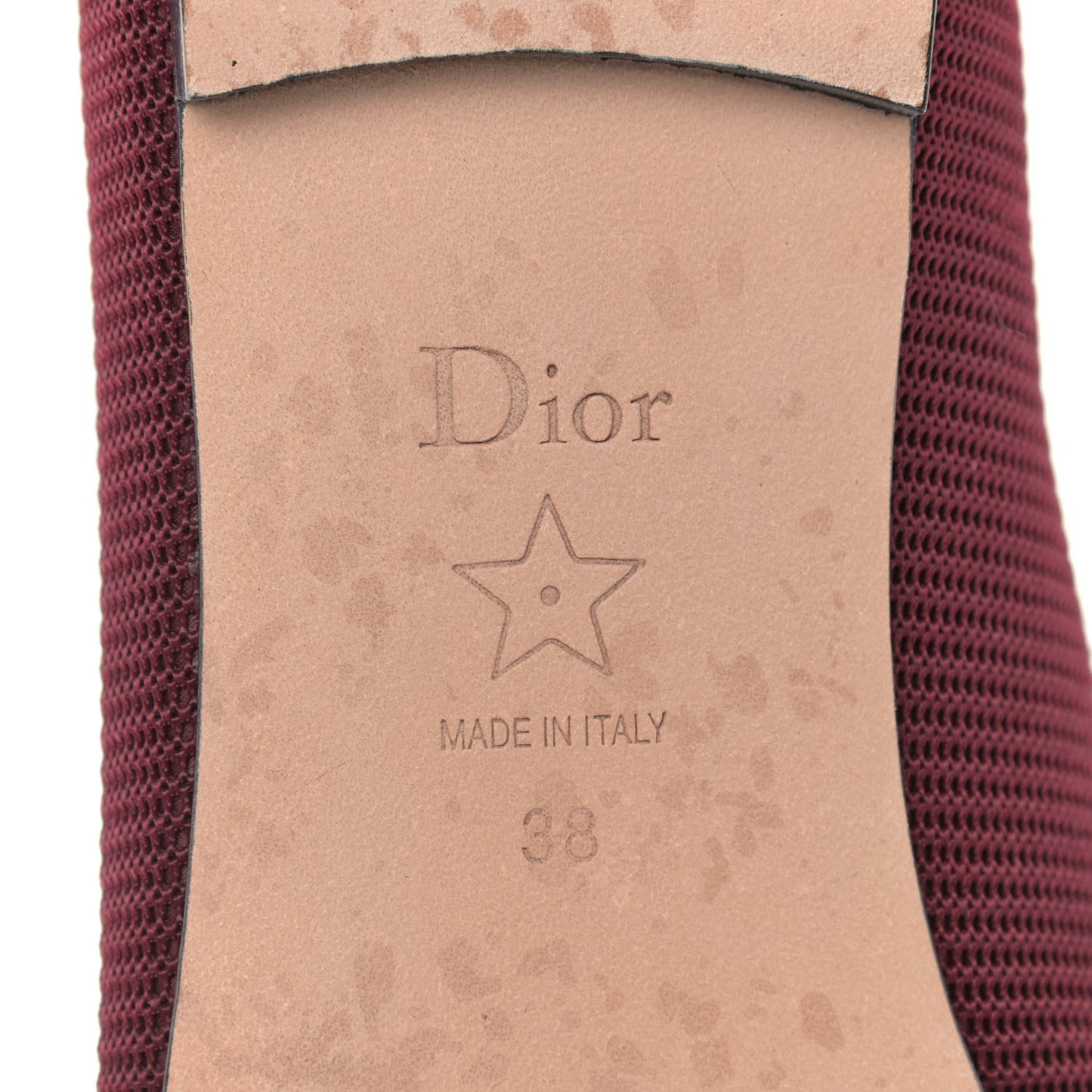 Fabric Ribbon Embroidered J'Adior Ballet Flats 38 Rouge Black