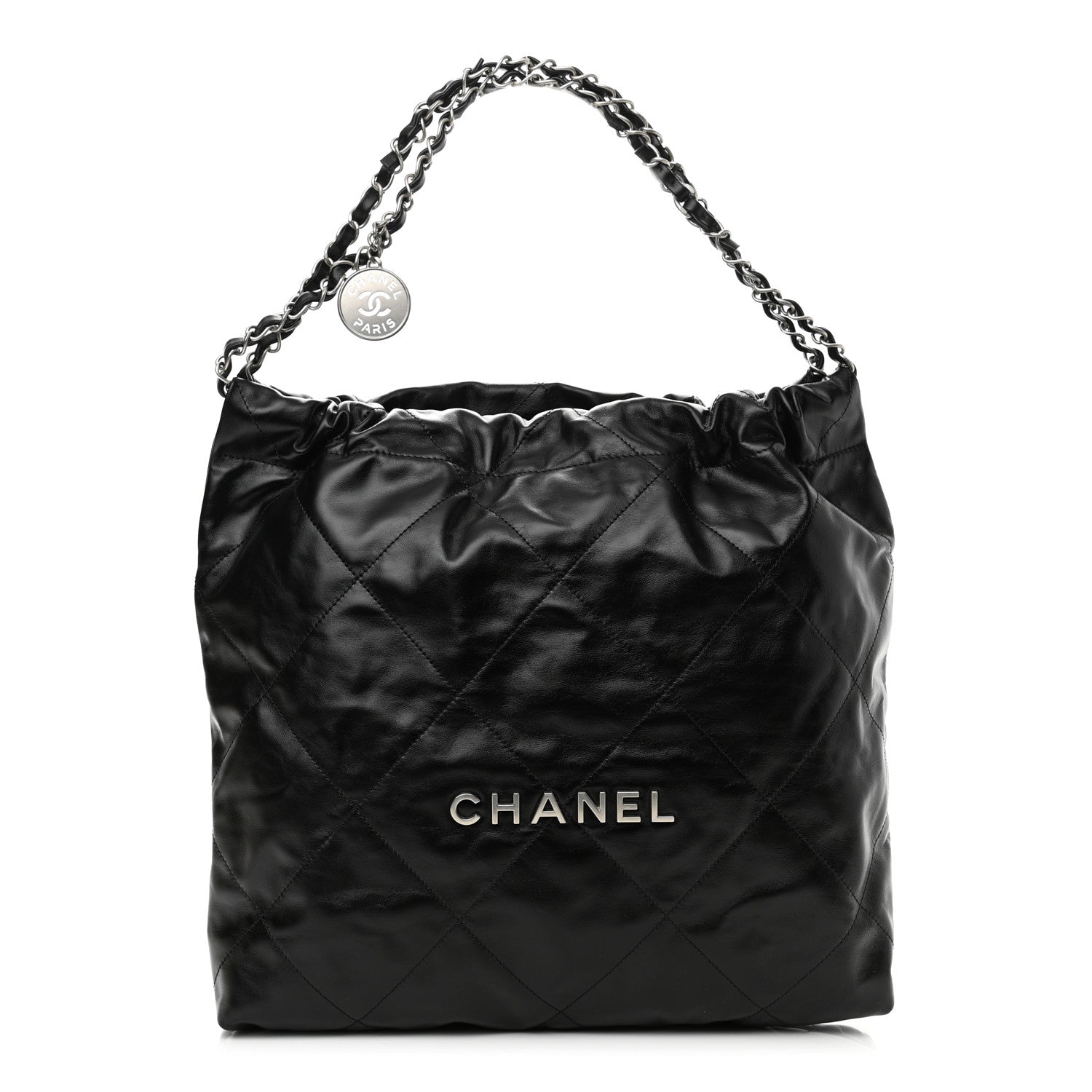 Chanel Shiny Calfskin Quilted Chanel 22 Black 3 of 10