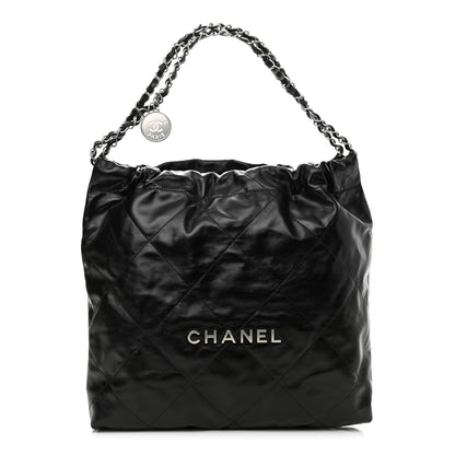 Chanel Shiny Calfskin Quilted Chanel 22 Black 3 of 10