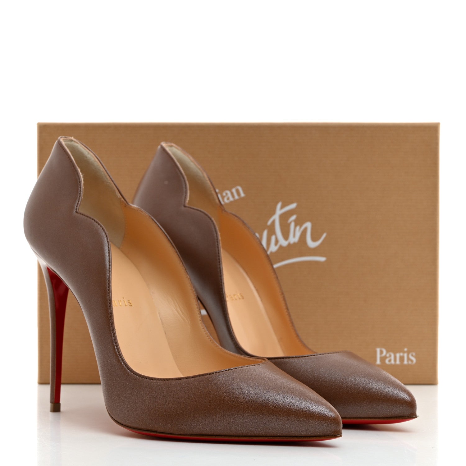 Christian Louboutin Nappa Hot Chick 100 Pumps 39 Brown 8 of 8