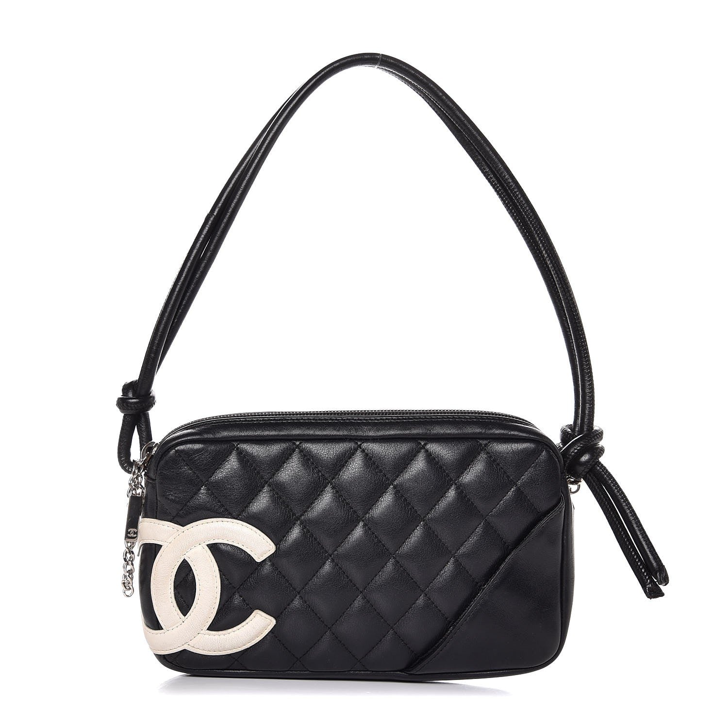 Chanel Calfskin Quilted Cambon Pochette Black White 1 of 10