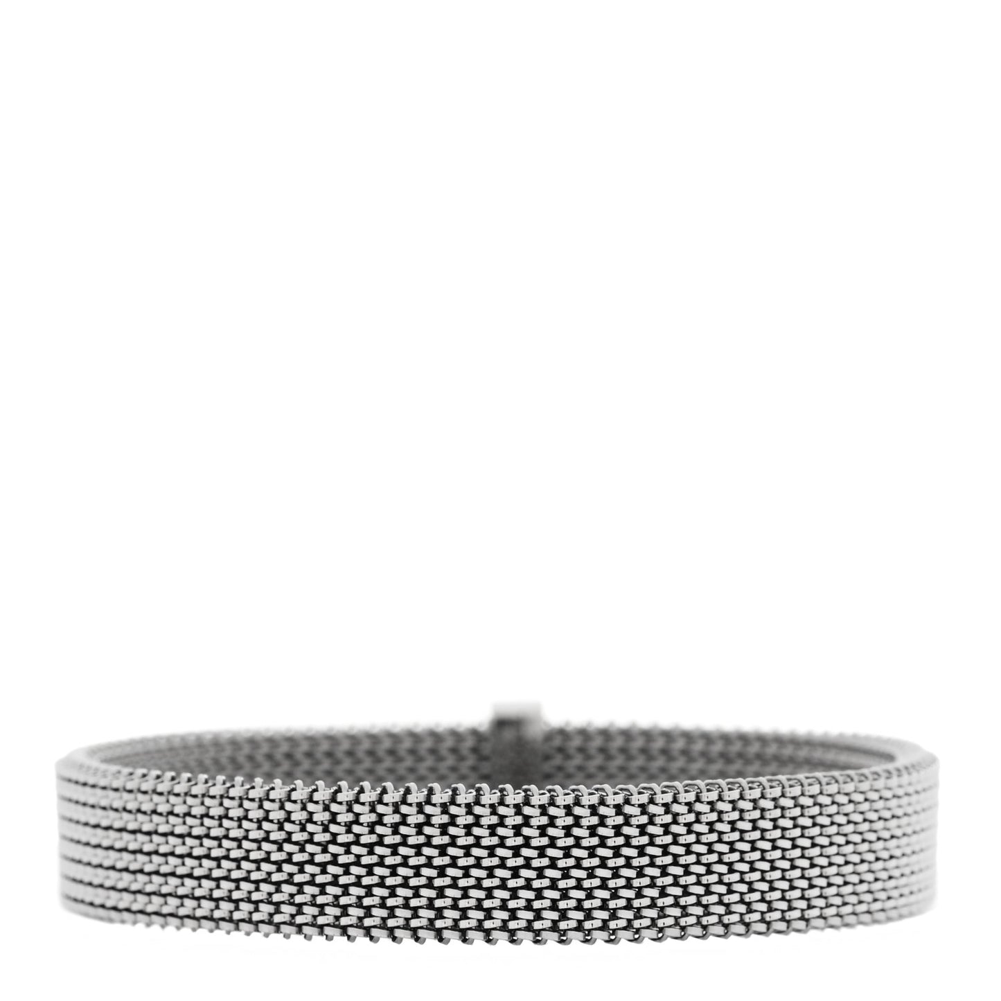Sterling Silver Stainless Steel Heart I Love You Mesh Bracelet