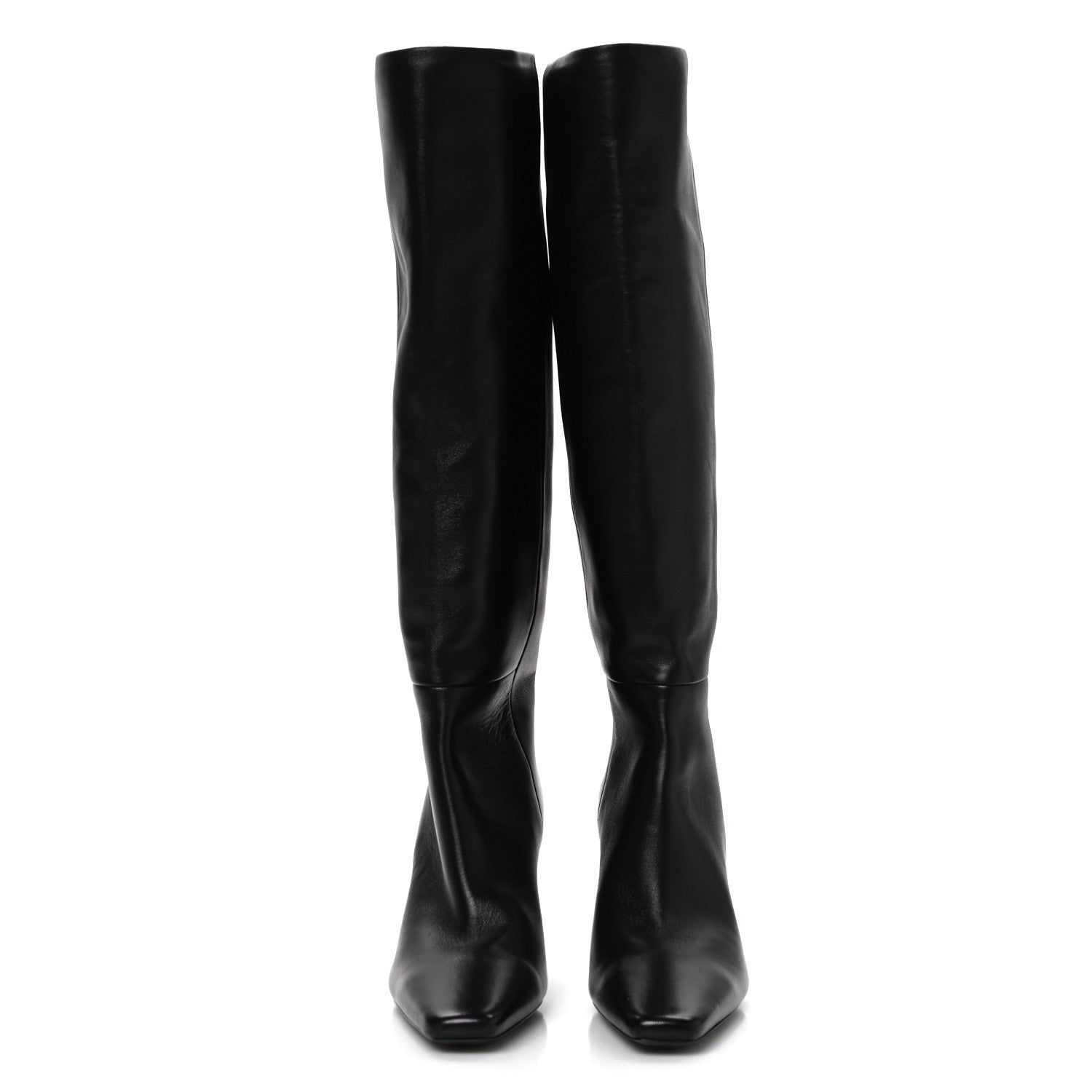 Saint Laurent Calfskin Jill Knee High Boots 39 Black 2 of 10