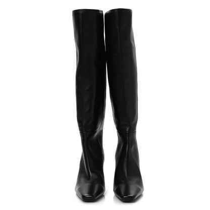 Saint Laurent Calfskin Jill Knee High Boots 39 Black 2 of 10