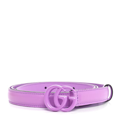 Gucci Azalea Calfskin Enamel Monochrome Double G 20mm Belt 100 40 Wisteria Chic 1 of 5