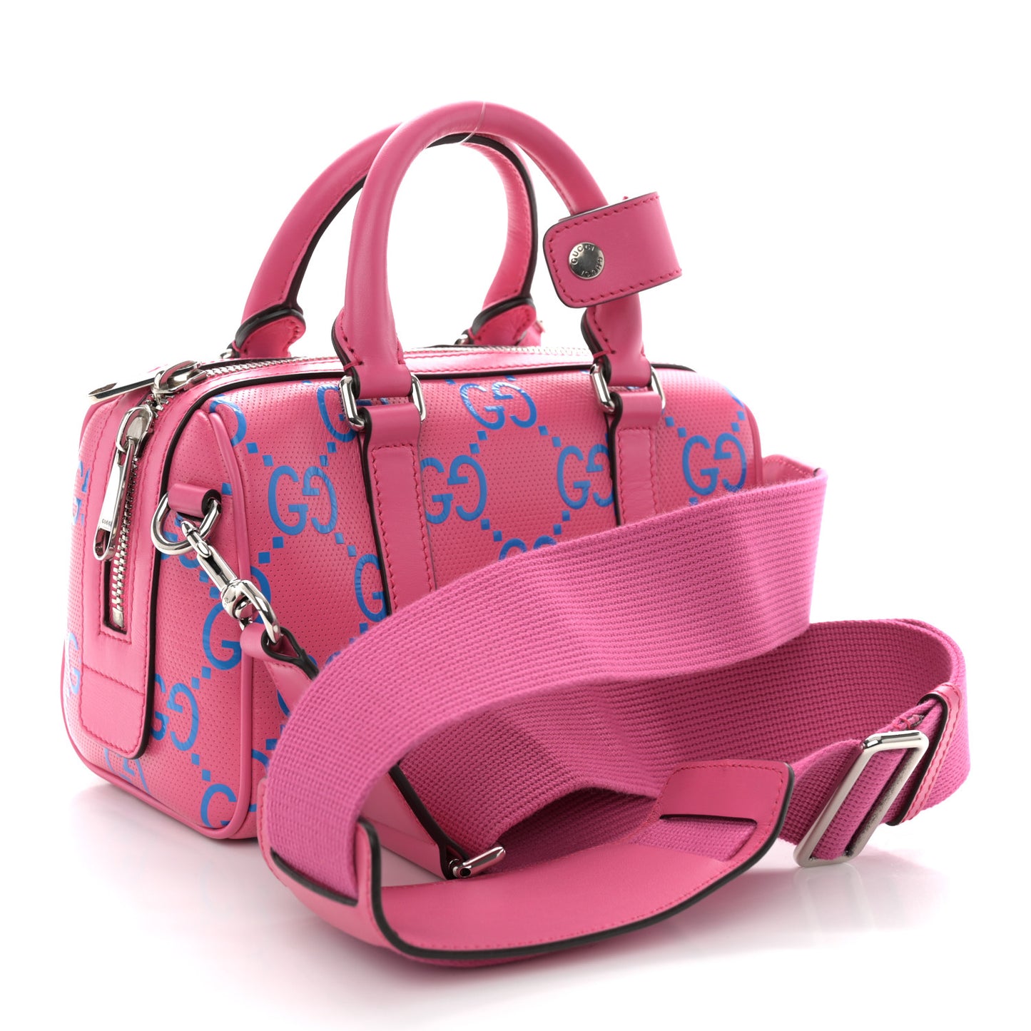 Calfskin GG Tennis Bi-Color Embossed Mini Duffle Bag Modern Fucsia Modern Blue