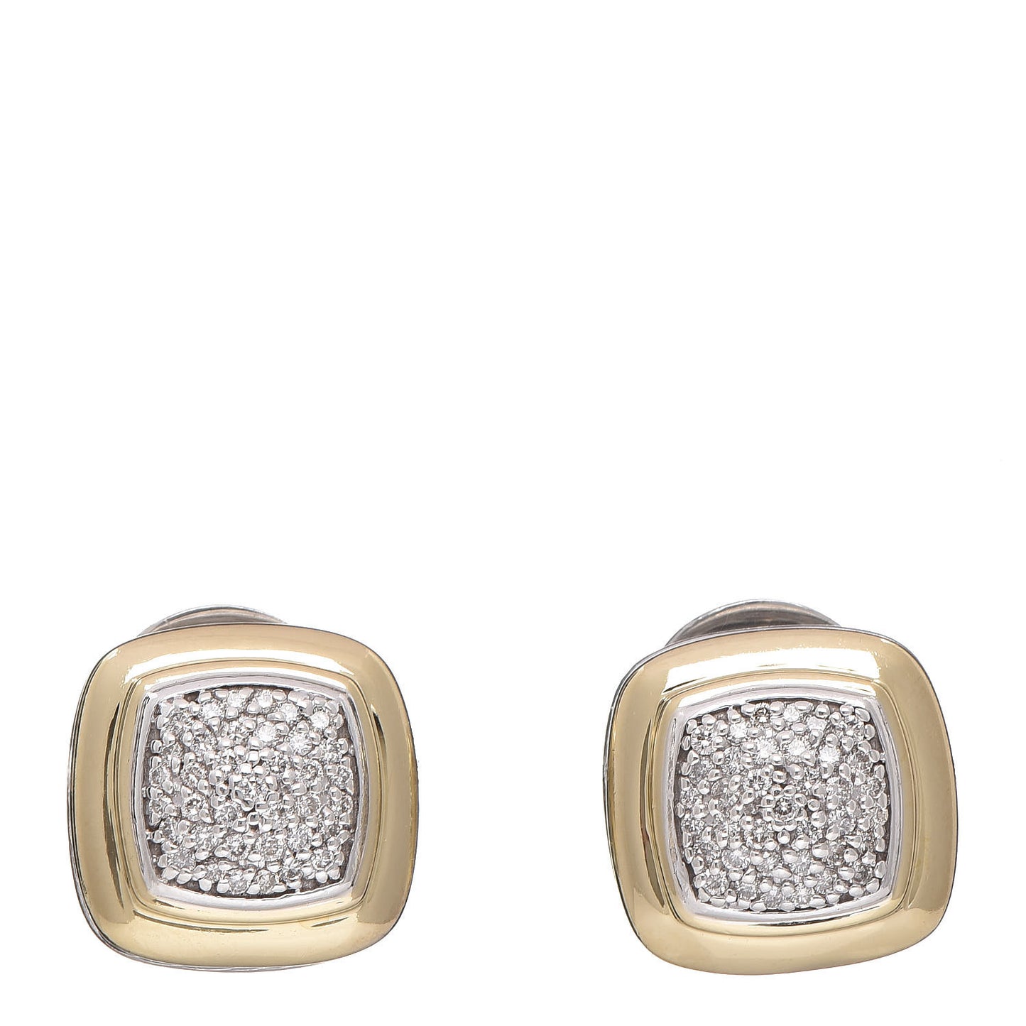 Sterling Silver 18K Yellow Gold Diamond 11mm Albion Earrings