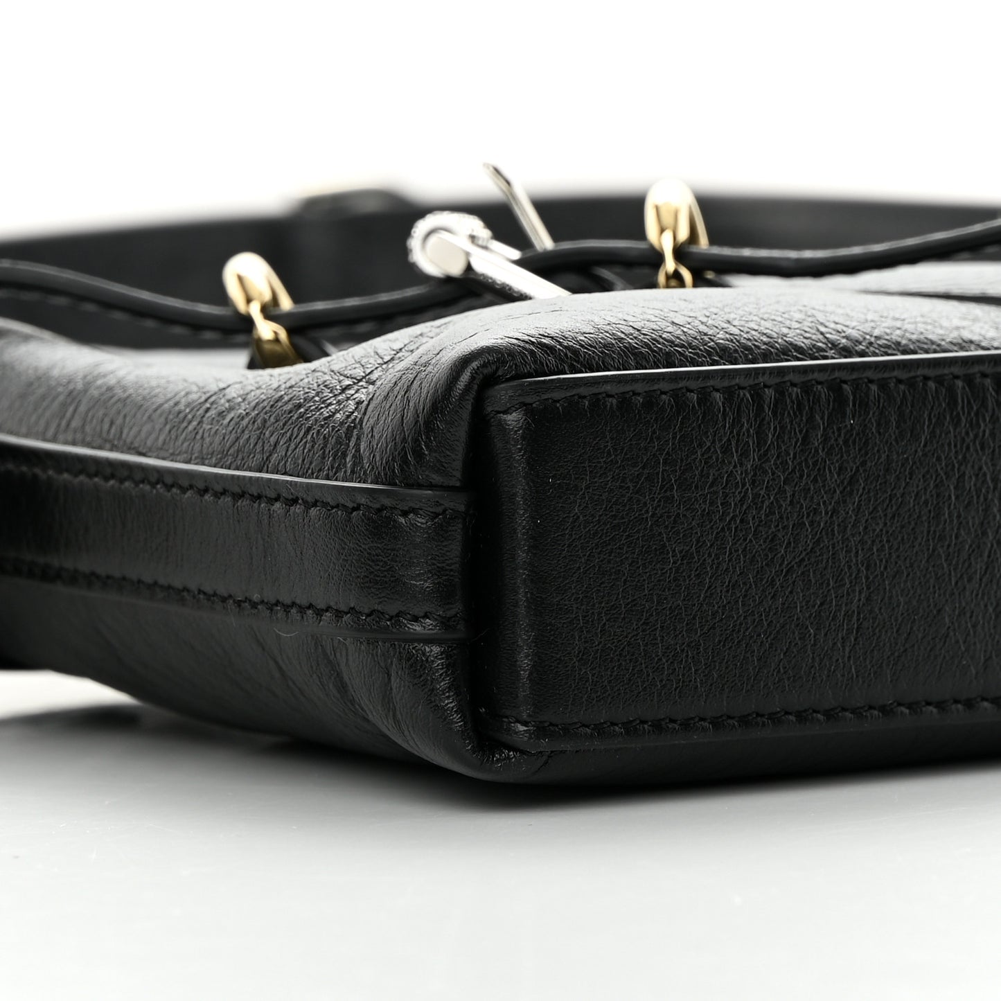 Tumbled Calfskin Mini Voyou Boyfriend Party Bag Black