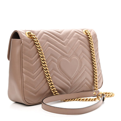 Gucci Calfskin Matelasse Medium GG Marmont Shoulder Bag Porcelain Rose 4 of 9