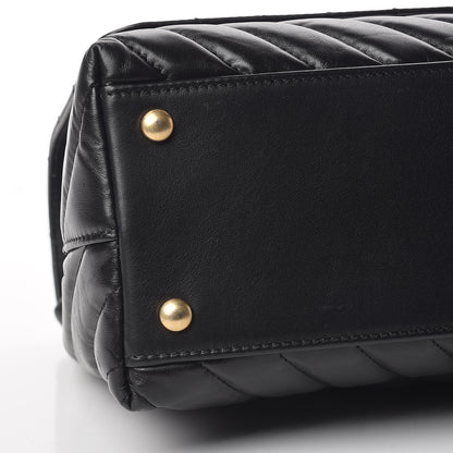 Chanel Calfskin Chevron Quilted Small Coco Handle Flap Black 8 of 12