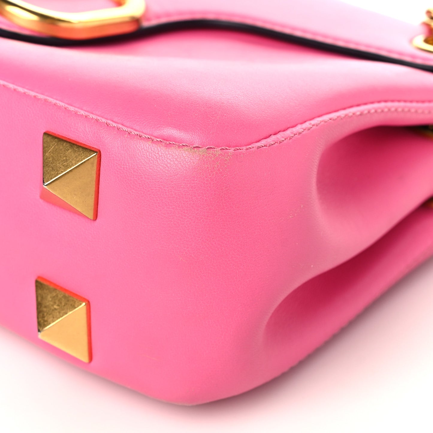 Nappa Stud Sign Shoulder Bag Feminine Pink