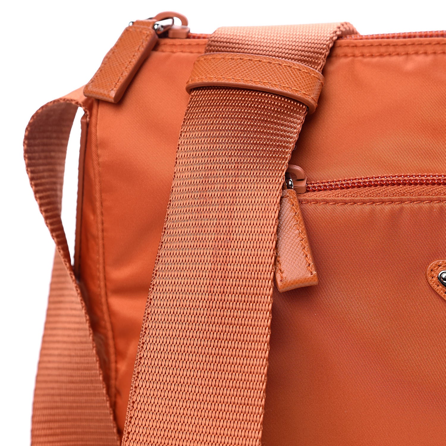 Prada Nylon Vela Flat Messenger Bag Papaya 10 of 10