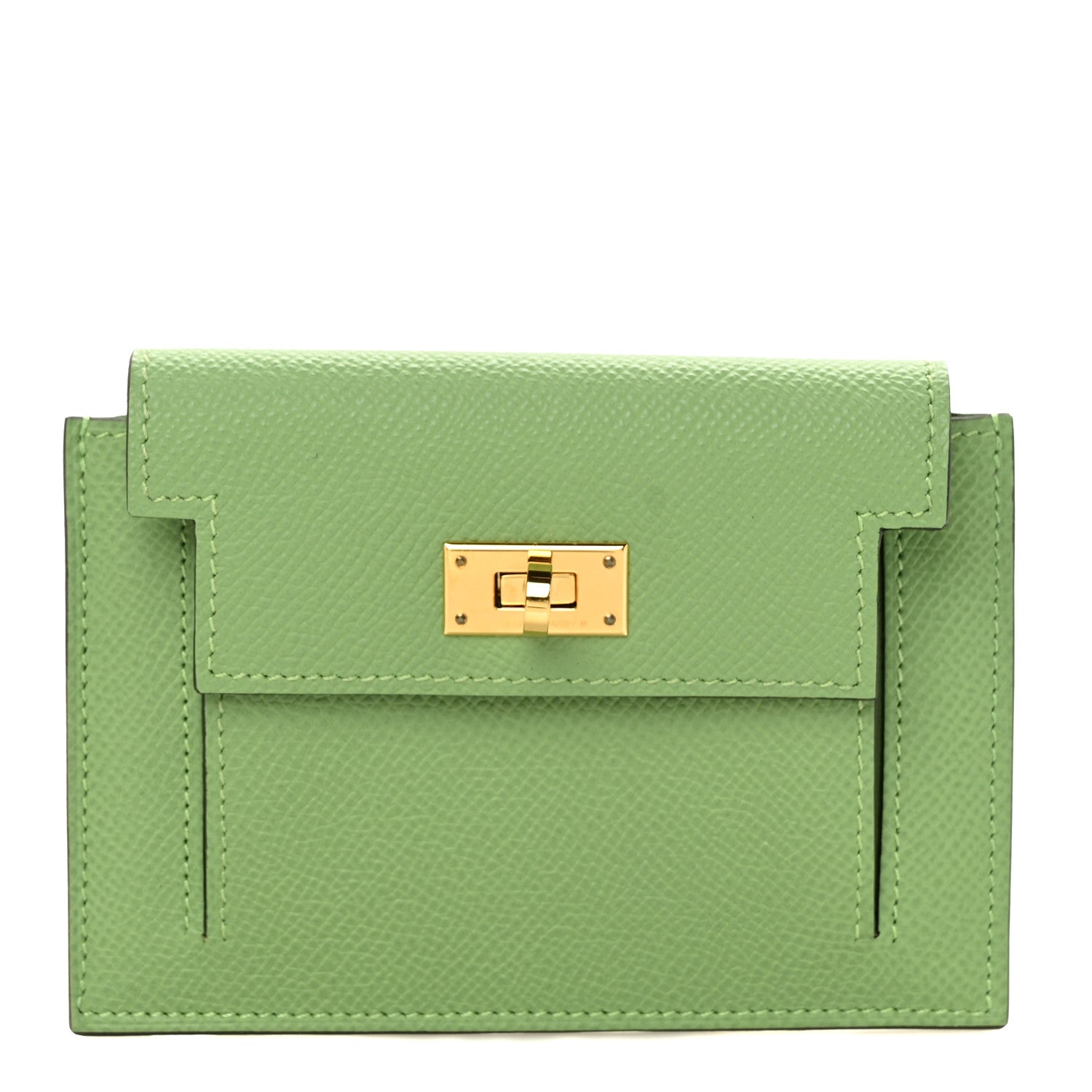 Hermes Epsom Kelly Pocket Compact Wallet Vert Criquet 1 of 6