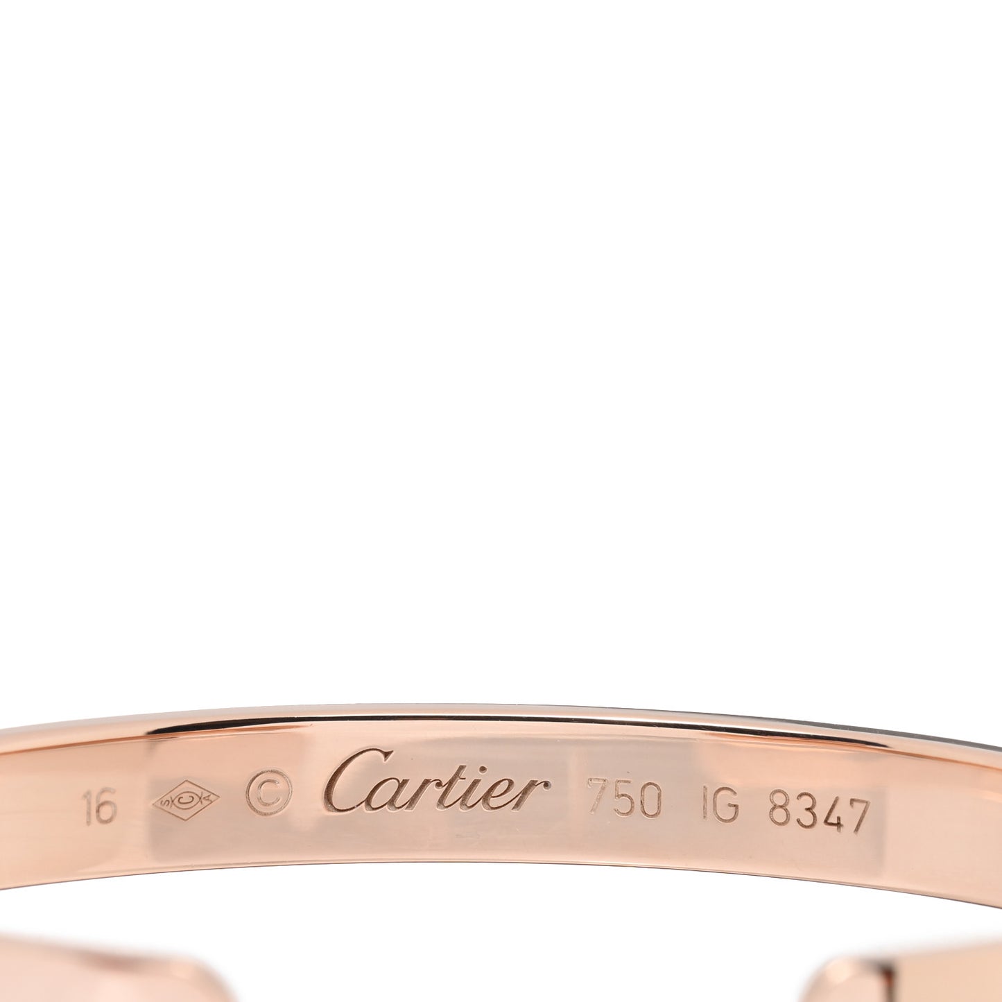 18K Pink Gold LOVE Cuff Bracelet 16