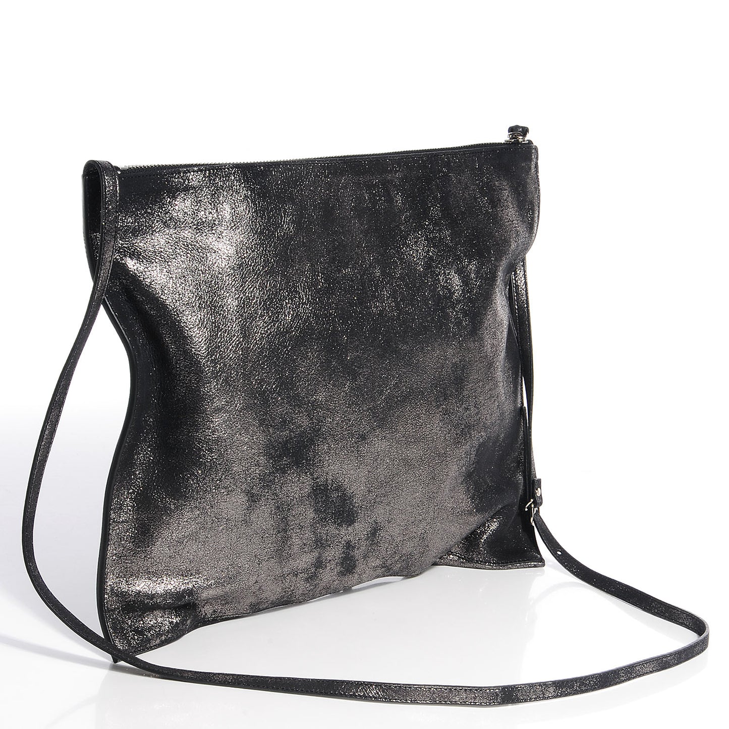 Metallic Calfskin Milkyway Ligne Papier Messenger Black