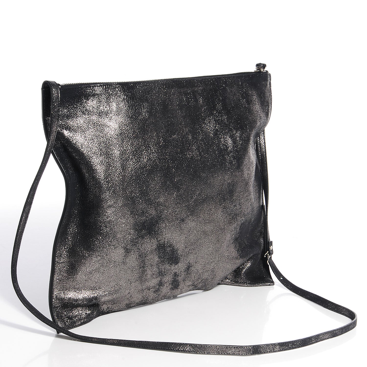 Balenciaga Metallic Calfskin Milkyway Ligne Papier Messenger Black 3 of 10