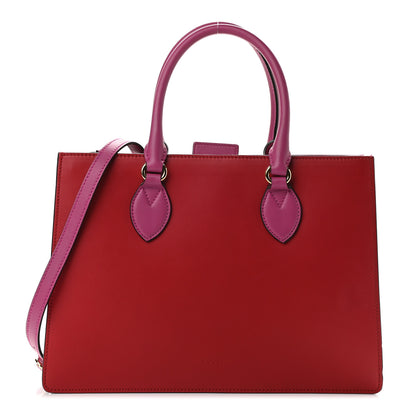 Gucci Calfskin Small Top Handle Bag Hibiscus Red New Rosette 1 of 10