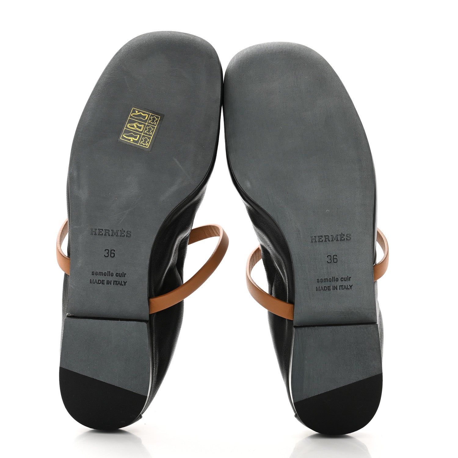 Hermes Nappa Jolly Ballet Flats 36 Black Naturel 5 of 8