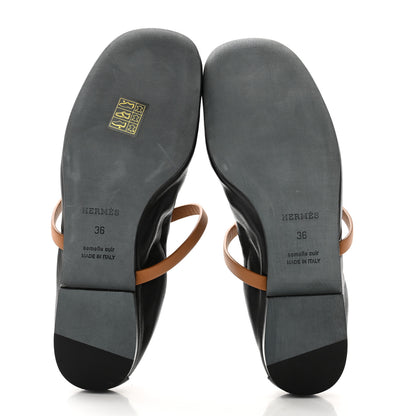 Hermes Nappa Jolly Ballet Flats 36 Black Naturel 5 of 8