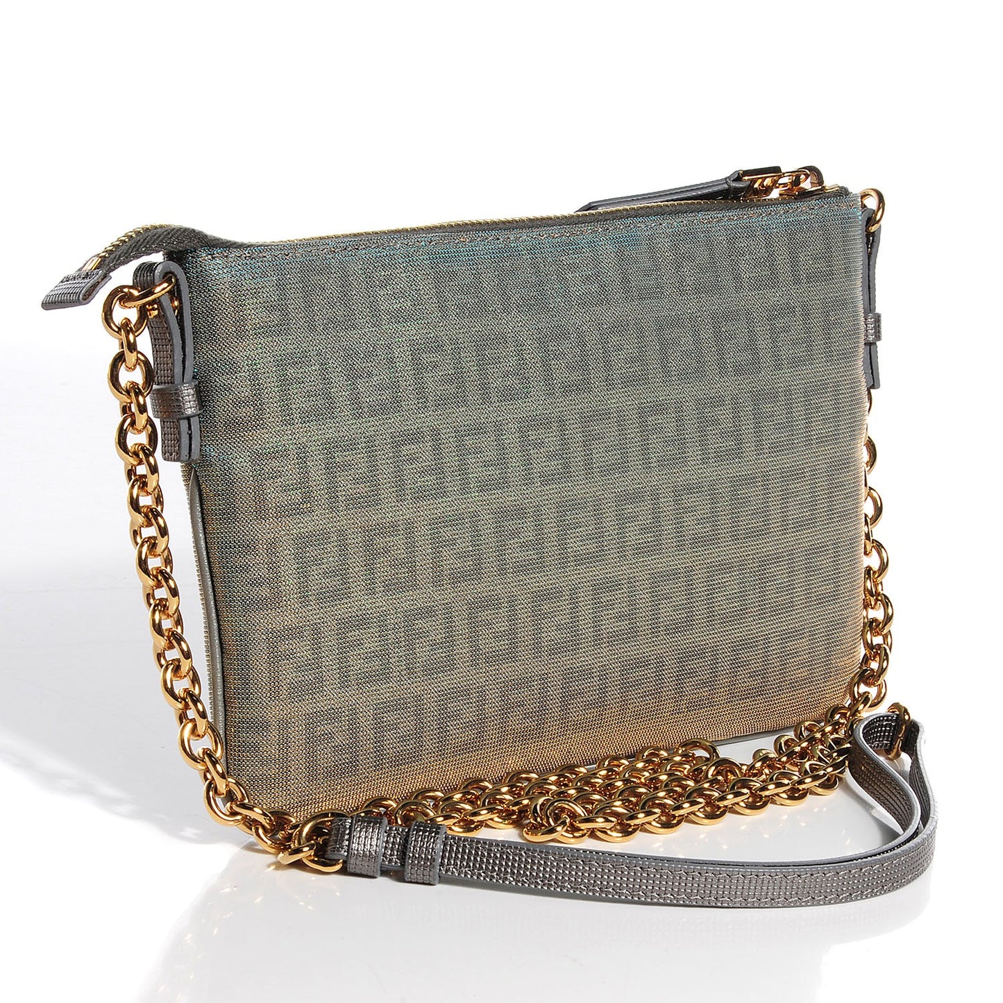Metallic Zucchino Canvas Small Forever Crossbody Platinum Light Blue
