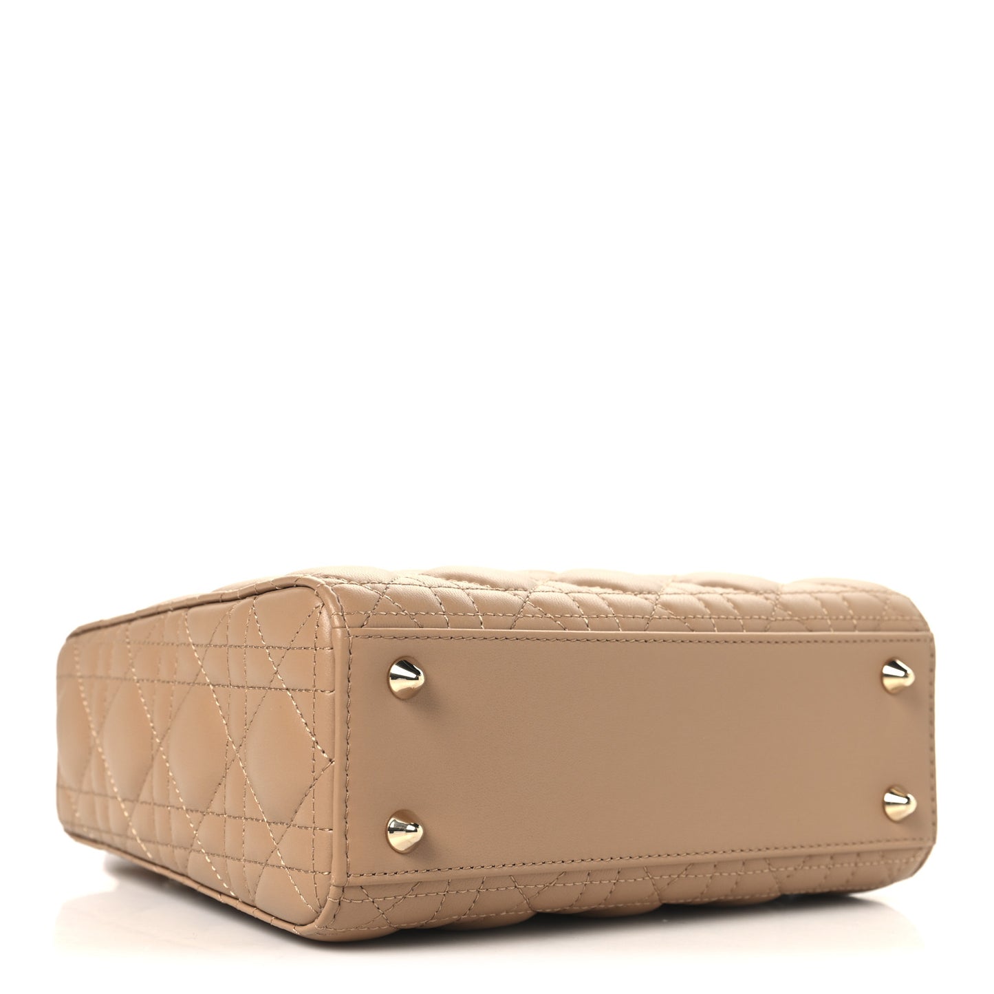 Lambskin Cannage Small Lady Dior Camel