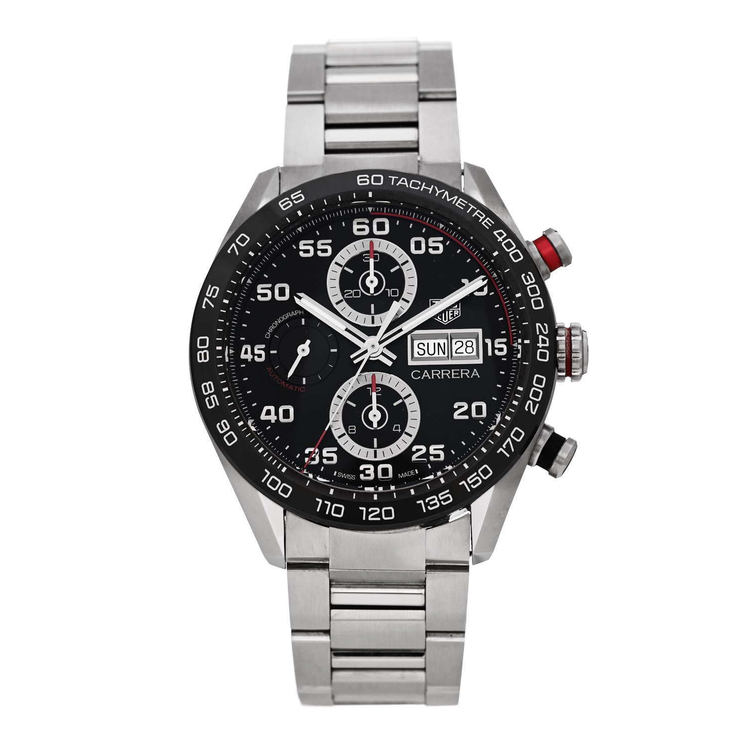 Tag Heuer Stainless Steel 44mm Carrera Chronograph Automatic Watch Black CBN2A1AA 1 of 4