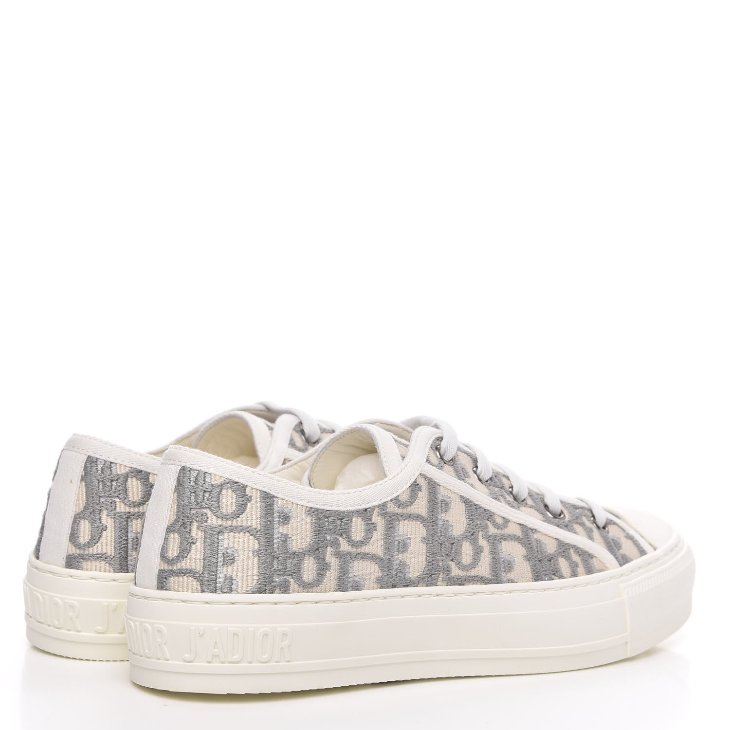 Christian Dior Canvas Oblique Walk'N'Dior Low Top Sneakers 37 Grey Stone 4 of 8
