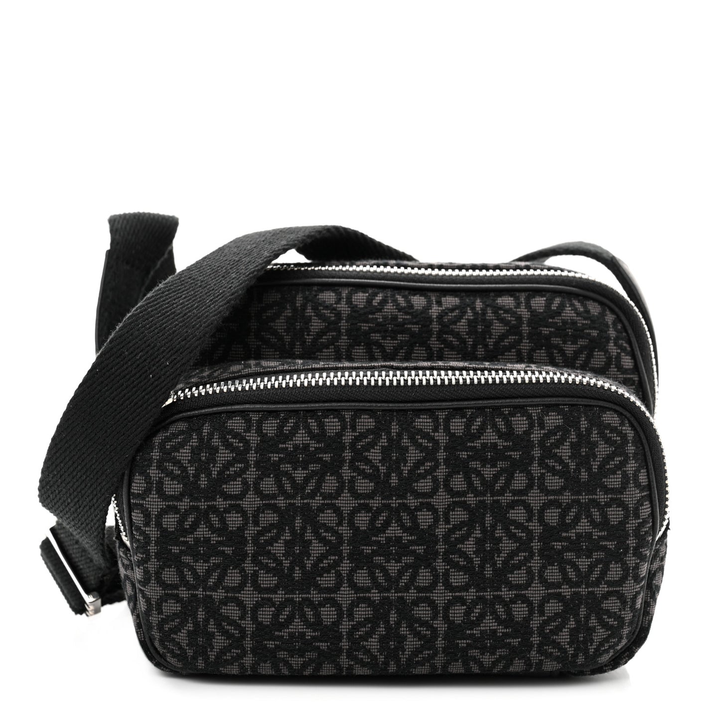 Jacquard Anagram Calfskin Mini Camera Bag Anthracite Black