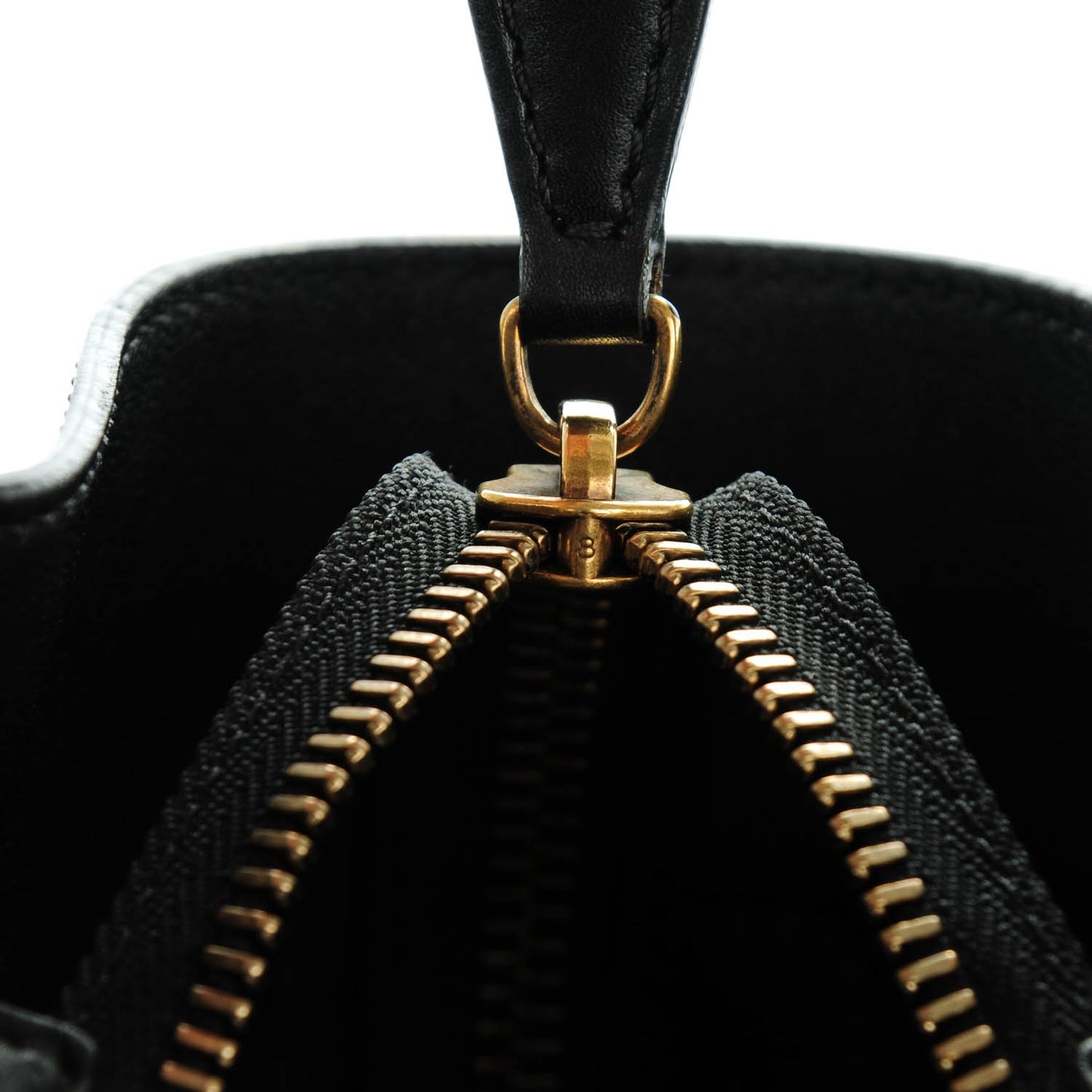 Smooth and Textured Calfskin Mini Bi-Color Luggage Black White