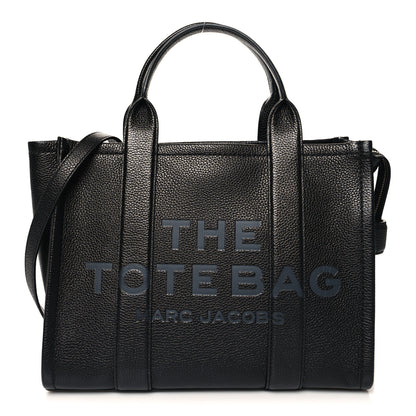 Marc Jacobs Grained Calfskin Medium The Tote Bag Black 1 of 9