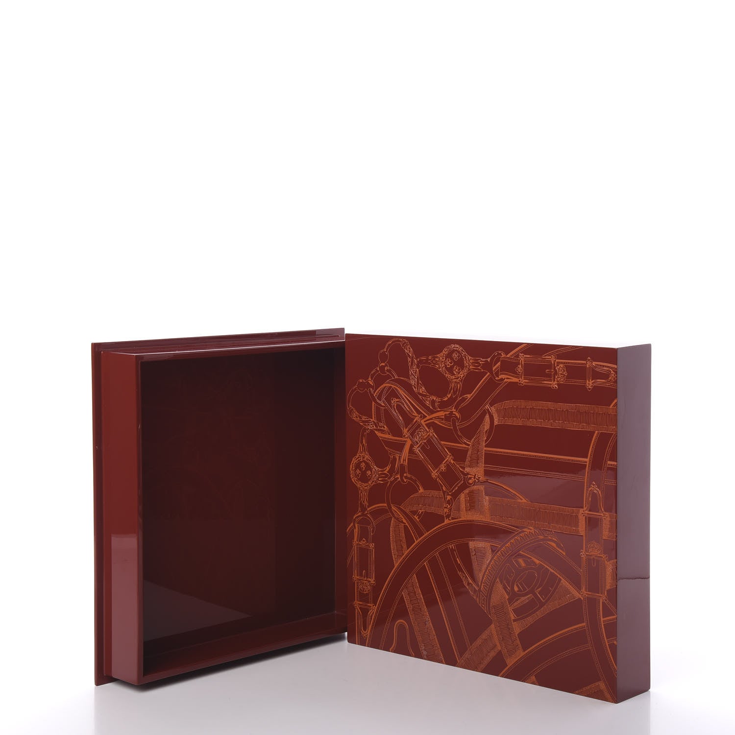 Hermes Lacquered Wood Box Rouge Birmin Orange Fonce 4 of 7