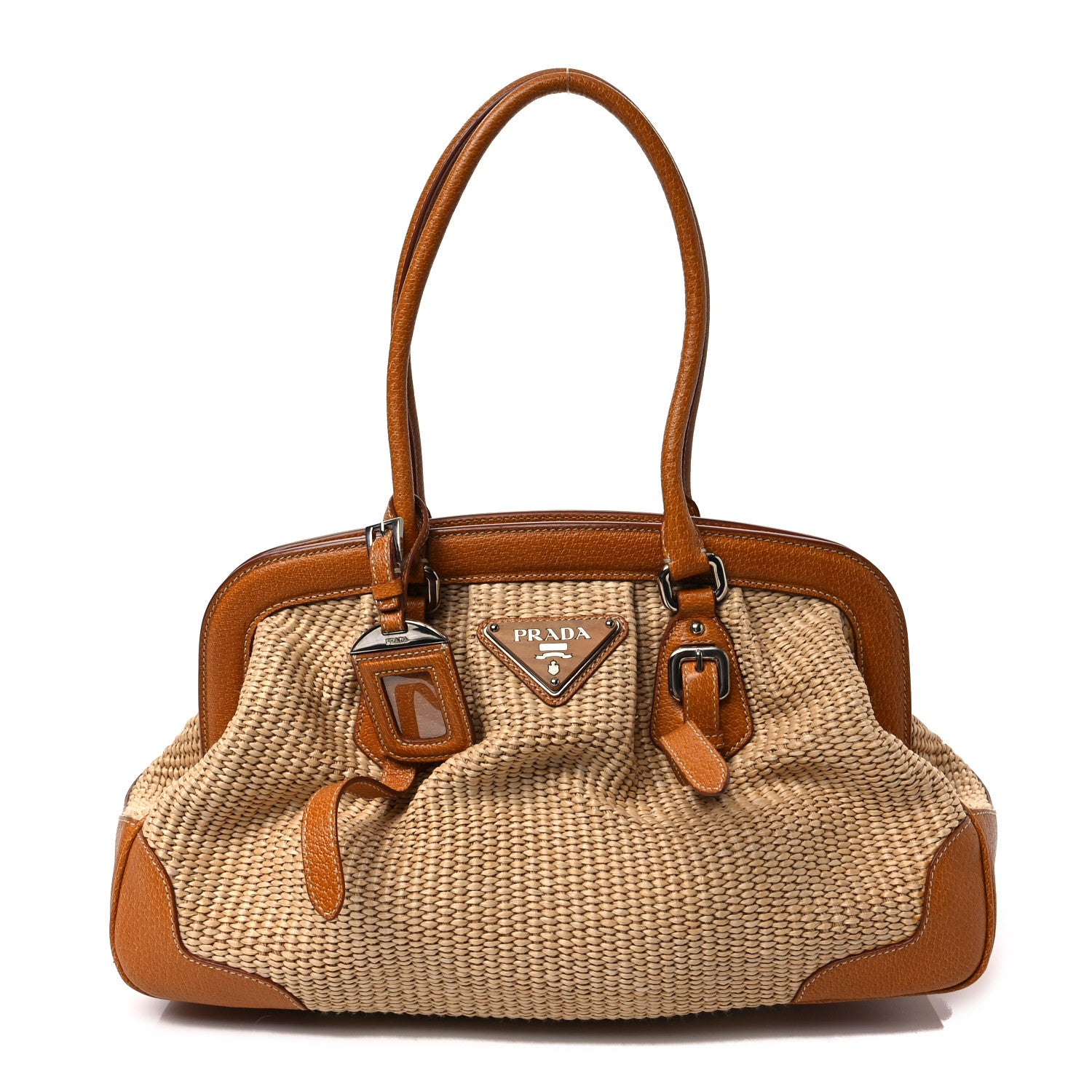 Prada Paglia Cinghiale Small Frame Bag Naturale Cuoio 1 of 6