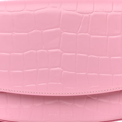 Balenciaga Shiny Calfskin Crocodile Embossed Ghost Sling Bag Pink 9 of 16