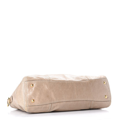 Prada Vitello Shine Antik Shopping Satchel Cammeo 3 of 8